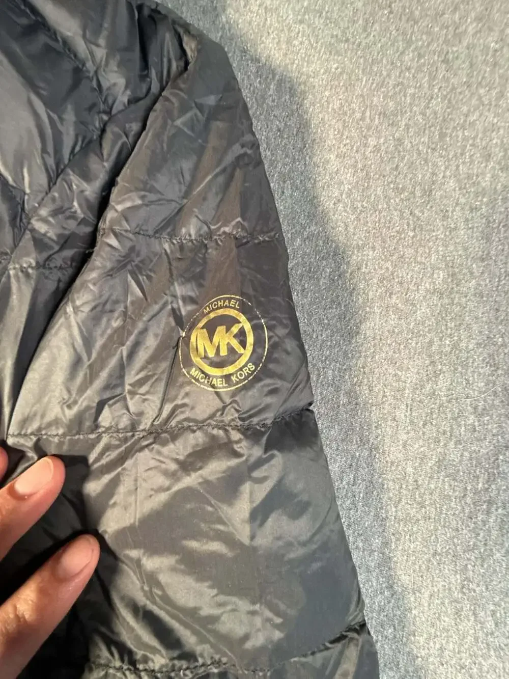 Michael Kors Packable Quilted Hooded Down Jacket Puffer Coat Black